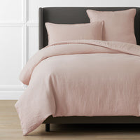 Premium Breathable Washed Linen Solid Duvet Cover - Rose Smoke, Twin/Twin XL,Rose Smoke