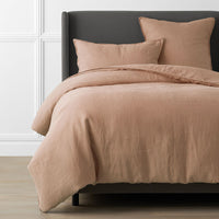 Premium Breathable Washed Linen Solid Duvet Cover - Light Clay, Twin/Twin XL,Light Clay