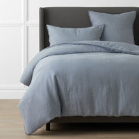 Premium Breathable Washed Linen Solid Duvet Cover - Dusty Blue, Twin/Twin XL,Dusty Blue