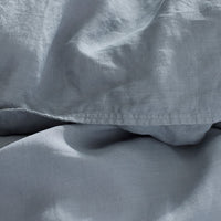 Premium Breathable Washed Linen Solid Duvet Cover - Dusty Blue, Twin/Twin XL,Dusty Blue