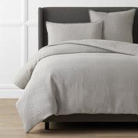 Premium Breathable Washed Linen Solid Duvet Cover - Light Gray, Twin/Twin XL,Light Gray