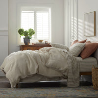 Premium Breathable Washed Linen Solid Duvet Cover - Parchment, Twin/Twin XL,Parchment