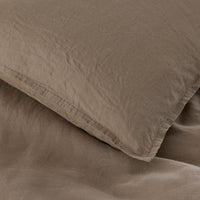 Premium Breathable Washed Linen Solid Duvet Cover - Pine Bark, Twin/Twin XL,Pine Bark