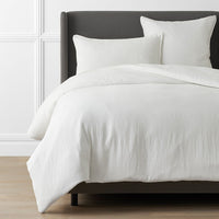 Premium Breathable Washed Linen Solid Duvet Cover - White, Twin/Twin XL,White