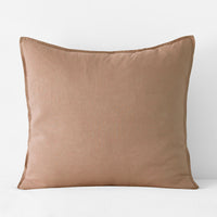 Premium Breathable Washed Linen Solid Sham - Light Clay, Euro,Light Clay