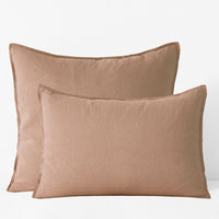Premium Breathable Washed Linen Solid Sham - Light Clay, Standard,Light Clay