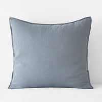 Premium Breathable Washed Linen Solid Sham - Dusty Blue, Euro,Dusty Blue