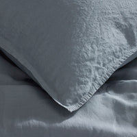 Premium Breathable Washed Linen Solid Sham - Dusty Blue, Standard,Dusty Blue