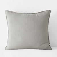 Premium Breathable Washed Linen Solid Sham - Light Gray, Euro,Light Gray