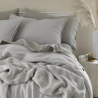 Premium Breathable Washed Linen Solid Sham - Light Gray, Standard,Light Gray