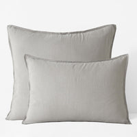 Premium Breathable Washed Linen Solid Sham - Light Gray, Standard,Light Gray