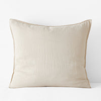 Premium Breathable Washed Linen Solid Sham - Parchment, Euro,Parchment