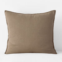 Premium Breathable Washed Linen Solid Sham - Pine Bark, Euro,Pine Bark