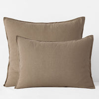 Premium Breathable Washed Linen Solid Sham - Pine Bark, Standard,Pine Bark