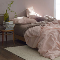 Premium Breathable Washed Linen Solid Sham - Rose Smoke, Standard,Rose Smoke