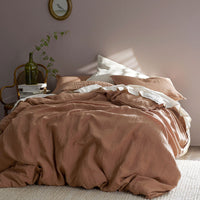 Premium Breathable Washed Linen Solid Sham - Terracotta, Standard,Terracotta