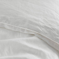 Premium Breathable Washed Linen Solid Sham - White, Standard,White