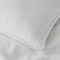 Premium Breathable Washed Linen Solid Sham - White, Standard,White