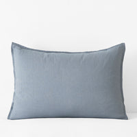 Premium Breathable Washed Linen Solid Sham - Dusty Blue, Standard,Dusty Blue