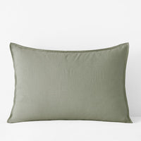 Premium Breathable Washed Linen Solid Sham - Moss Green, Standard,Moss Green