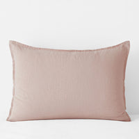 Premium Breathable Washed Linen Solid Sham - Rose Smoke, Standard,Rose Smoke