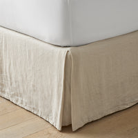 Premium Breathable Washed Linen Solid Bed Skirt - Parchment, Twin,Parchment