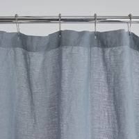 Premium Breathable Washed Linen Solid Shower Curtain - Dusty Blue,Dusty Blue