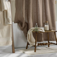 Premium Breathable Washed Linen Solid Shower Curtain - Pine Bark,Pine Bark