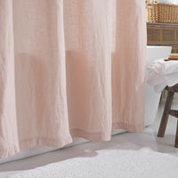 Premium Breathable Washed Linen Solid Shower Curtain - Rose Smoke,Rose Smoke
