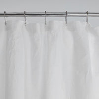 Premium Breathable Washed Linen Solid Shower Curtain - White,White