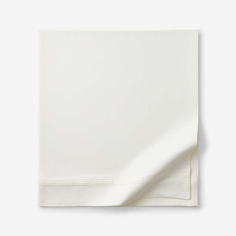 Luxe Smooth Egyptian Cotton Sateen Flat Bed Sheet - Cream, Twin/Twin XL,Cream