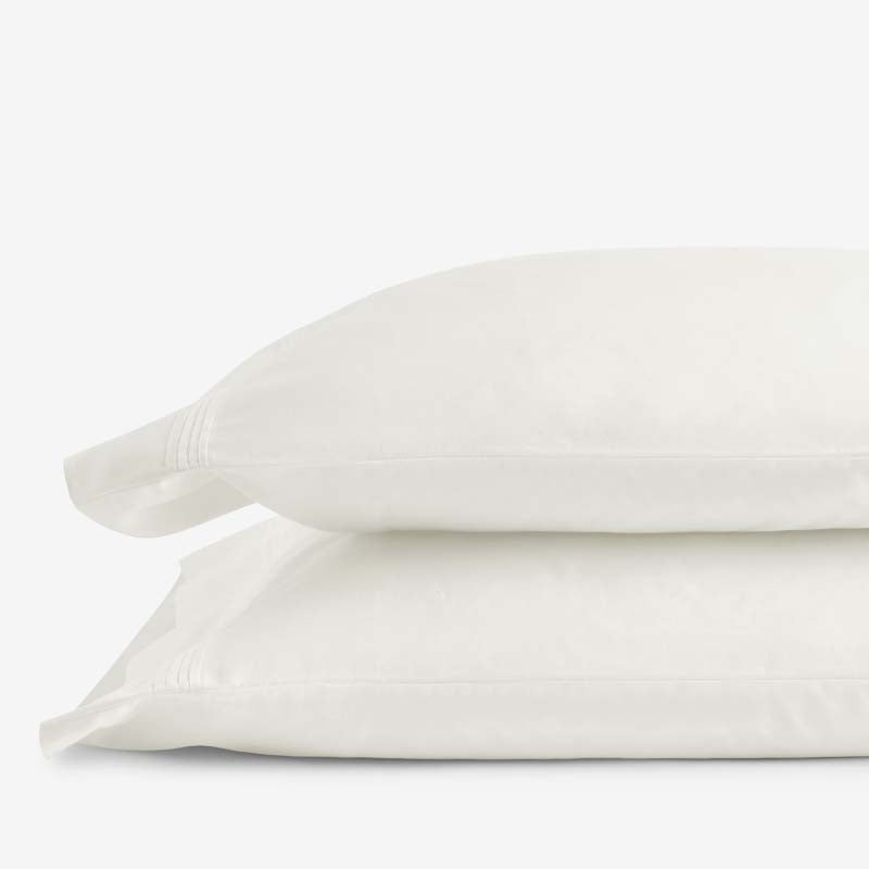 Luxe Smooth Egyptian Cotton Sateen Pillowcase Set - Cream, Standard,Cream