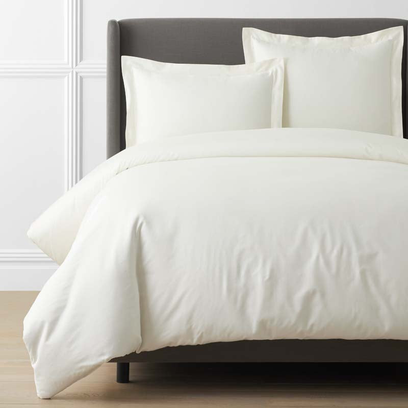 Luxe Smooth Egyptian Cotton Sateen Duvet Cover - Cream, Full/Queen,Cream