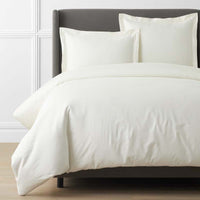 Luxe Smooth Egyptian Cotton Sateen Duvet Cover - Cream, Full/Queen,Cream