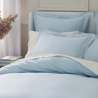 Luxe Smooth Egyptian Cotton Sateen Duvet Cover - Sky Blue, Full/Queen,Sky Blue