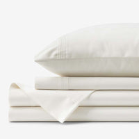 Luxe Smooth Egyptian Cotton Sateen Bed Sheet Set - Cream, Twin,Cream