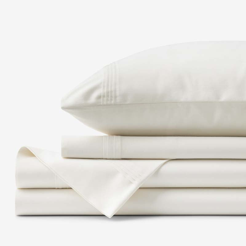 Luxe Smooth Egyptian Cotton Sateen Bed Sheet Set - Cream, Twin,Cream