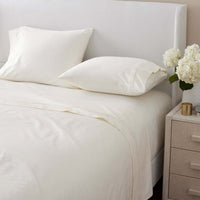 Luxe Smooth Egyptian Cotton Sateen Bed Sheet Set - Cream, Twin,Cream