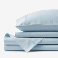 Luxe Smooth Egyptian Cotton Sateen Bed Sheet Set - Sky Blue, Twin,Sky Blue
