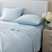 Luxe Smooth Egyptian Cotton Sateen Bed Sheet Set - Sky Blue, Twin,Sky Blue