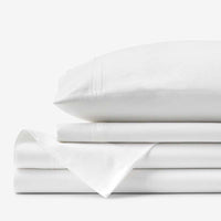 Luxe Smooth Egyptian Cotton Sateen Bed Sheet Set - White, Queen,White