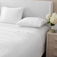 Luxe Smooth Egyptian Cotton Sateen Bed Sheet Set - White, Queen,White