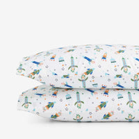 Space Adventure Classic Cool Organic Cotton Percale Pillowcase Set - White Multi, Standard,White Multi
