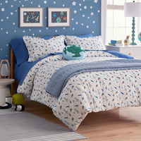 Space Adventure Classic Cool Organic Cotton Percale Pillowcase Set - White Multi, Standard,White Multi