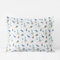 Space Adventure Classic Cool Organic Cotton Percale Sham - White Multi, Standard,White Multi