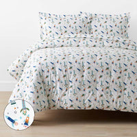 Space Adventure Classic Cool Organic Cotton Percale Comforter Set - White Multi, Twin/Twin XL,White Multi