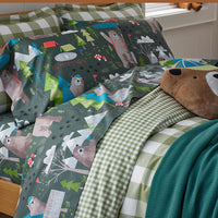 Bear Camp Classic Cool Organic Cotton Percale Pillowcase Set - Green Multi, Standard,Green Multi
