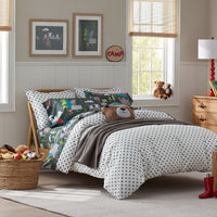 Bear Camp Classic Cool Organic Cotton Percale Pillowcase Set - Green Multi, Standard,Green Multi