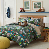 Bear Camp Classic Cool Organic Cotton Percale Pillowcase Set - Green Multi, Standard,Green Multi