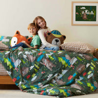 Bear Camp Classic Cool Organic Cotton Percale Bed Sheet Set - Green Multi, Twin XL,Green Multi